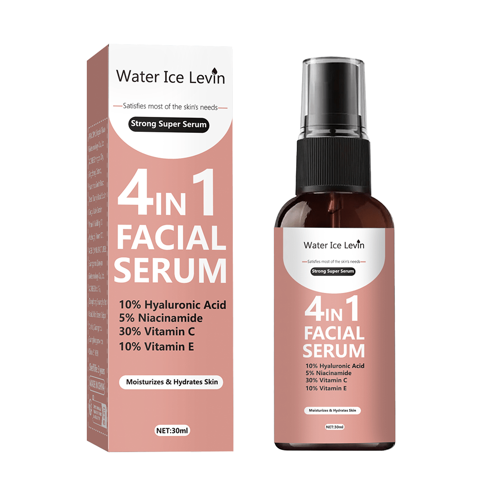 Water Ice Levin 4-in-1 Facial Serum 30ml | Hyaluronic Acid, Niacinamide, Vitamin C & E | Hydrating & Brightening Face Serum(MultiColor) - Image 3