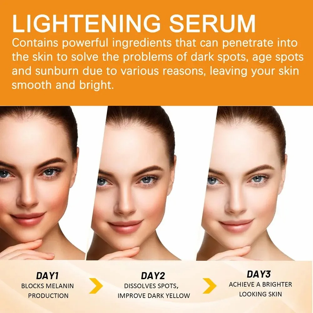 Vitamin C Brightening Facial Serum | Hyaluronic Acid Face Serum for Dark Spots & Hydration | Korean Skincare(MultiColor) - Image 2