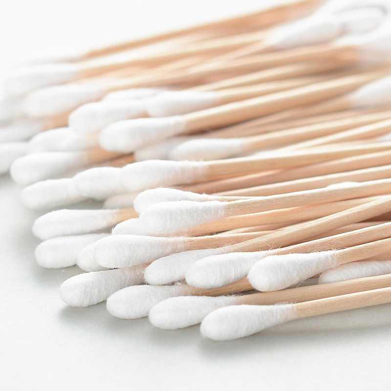100pcs Premium Double-Ended Wooden Swabs | Cotton Buds for Makeup, Cleaning & Crafts | Smooth White Wooden Tips(MultiColor) - Image 2