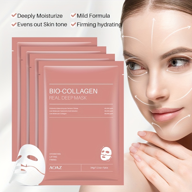 Bio Collagen Deep Mask 1Pcs | Collagen Deep Facial Sheet Mask with Hyaluronic Acid & Niacinamide | Hydrating & Firming Face Mask(MultiColor) - Image 2