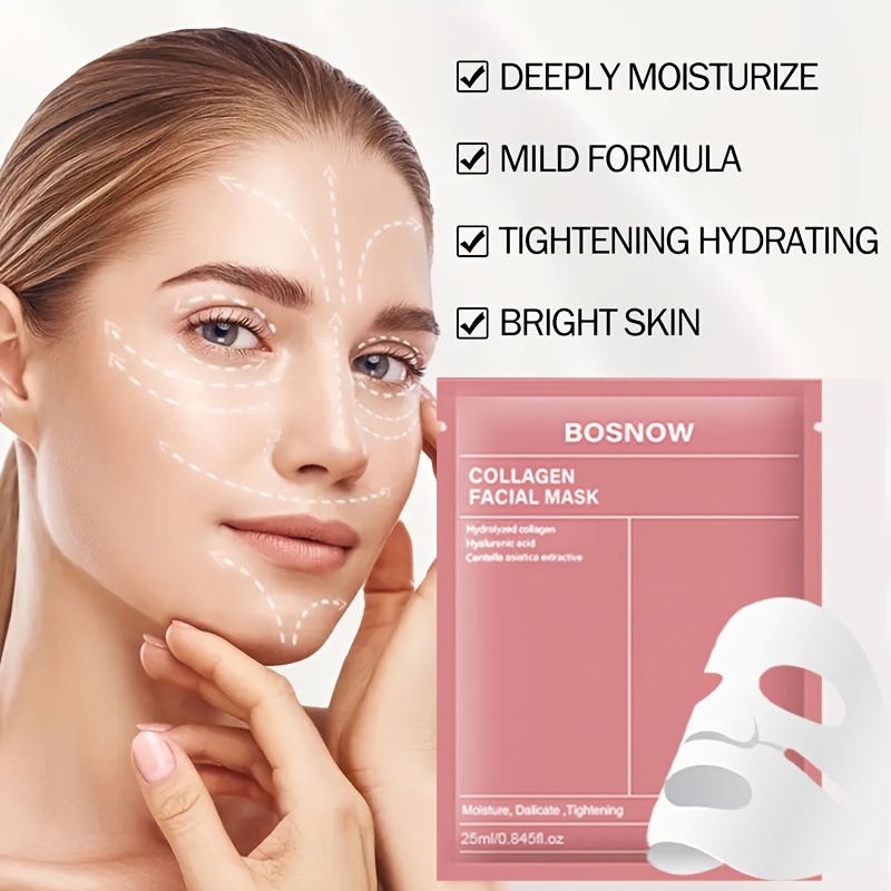 Bio Collagen Deep Mask 1Pcs | Collagen Deep Facial Sheet Mask with Hyaluronic Acid & Niacinamide | Hydrating & Firming Face Mask(MultiColor) - Image 3