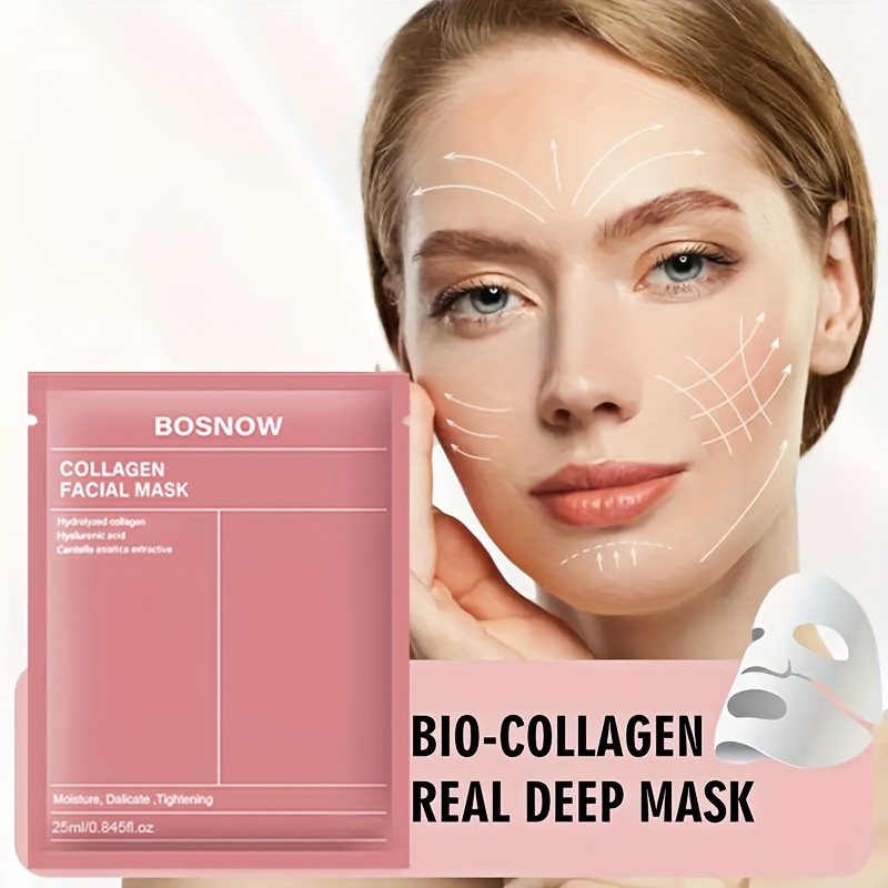 Bio Collagen Deep Mask 1Pcs | Collagen Deep Facial Sheet Mask with Hyaluronic Acid & Niacinamide | Hydrating & Firming Face Mask(MultiColor) - Image 4