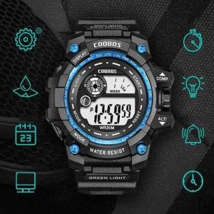 Men's Sports Watch Black Blue Water Resistant 24-Hour Display | Stylish Casual Wrist Watch