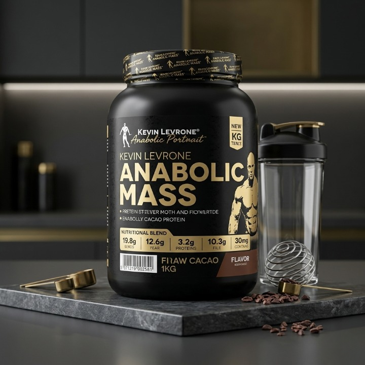 Kevin Levrone Anabolic Mass Pro Muscle Building Weight Gainer Double Rich Chocolate Flavor 2.2 Pounds 1 Kg - Image 3
