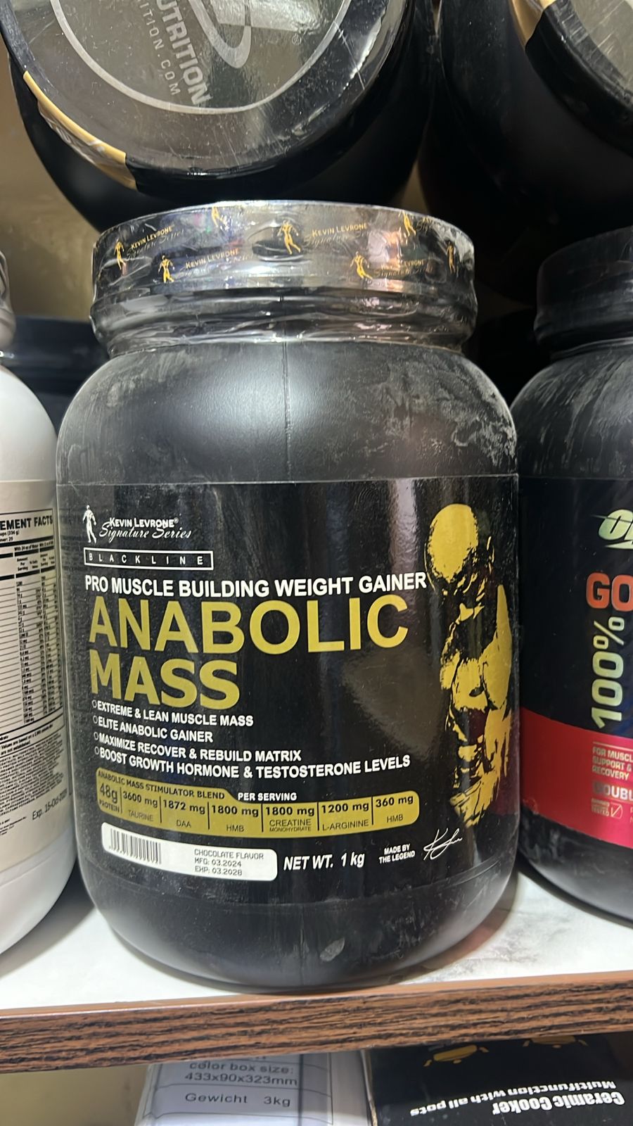 Kevin Levrone Anabolic Mass Pro Muscle Building Weight Gainer Double Rich Chocolate Flavor 2.2 Pounds 1 Kg - Image 2