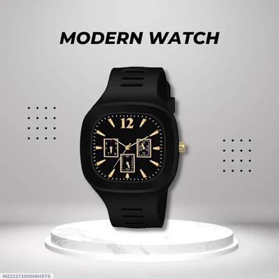Men's Black Square Analogue Watch with Gold Accents – Stylish Classic Wrist Watch - Image 4