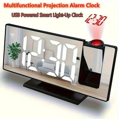 LED Alarm Clock Projector Digital Display Bedside Clock - Image 3