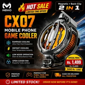 Magnetic Phone Cooler Fan Case Yellow 68G | Fast Cooling Mobile Phone Cooler for PUBG & Gaming