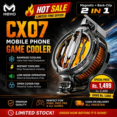 Magnetic Phone Cooler Fan Case Yellow 68G | Fast Cooling Mobile Phone Cooler for PUBG & Gaming