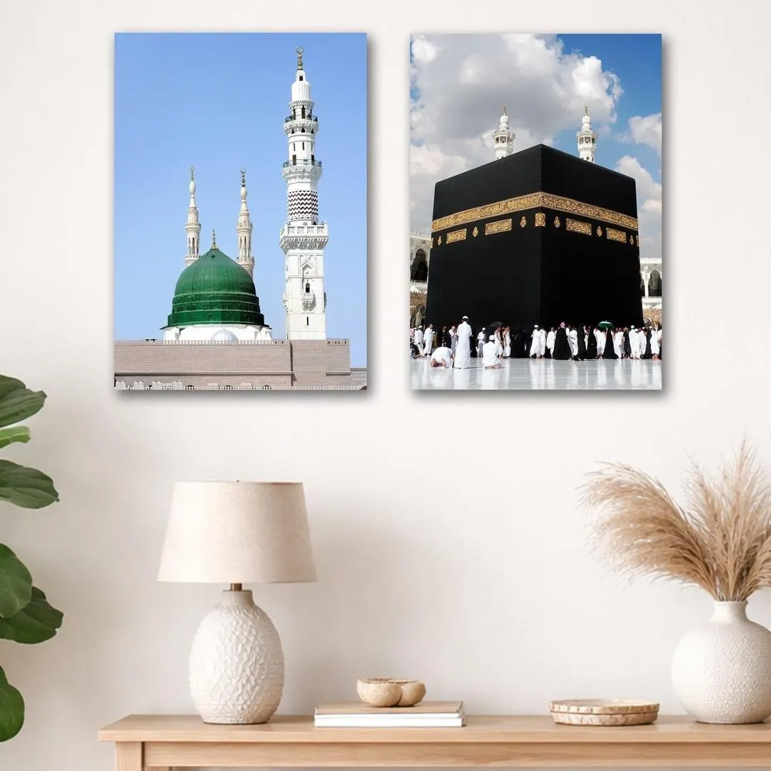 Islamic Khana Kaaba Wall Art Set 8x11 MDF Tiles Multicolor | Islamic Home Decor - Image 4