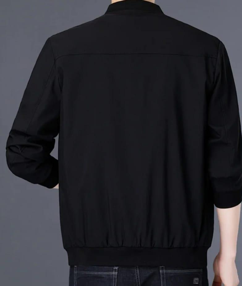 Men's Black Fleece Jacket Collared Lightweight Office & Casual Wear - Image 3