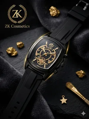 Luxury Gold Chronograph Watch with Blue Dial | Elegant Men's Fashion Wristwatch - Image 5