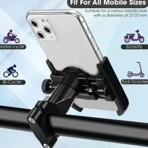 Bike Mobile Phone Holder Grey | Original Meta Body Motorcycle Handlebar Phone Mount