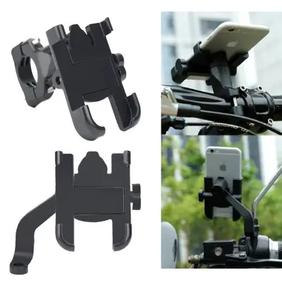 Bike Mobile Phone Holder Grey | Original Meta Body Motorcycle Handlebar Phone Mount - Image 3