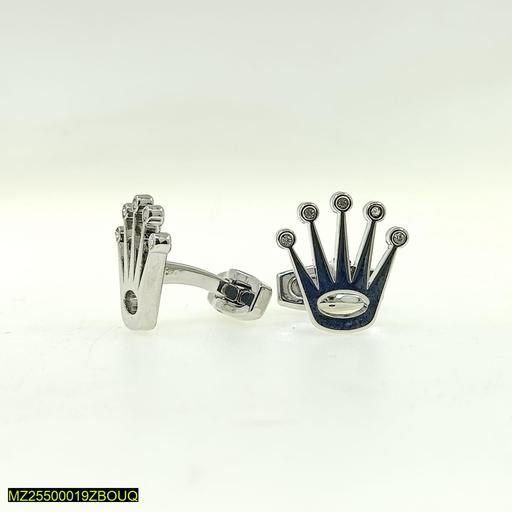 Premium Stainless Steel Crown Cufflinks Gold for Men – Elegant Wedding, Office & Formal Wear Accessories - Image 3