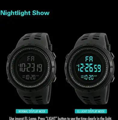 Military Style Digital Sports Watch for Men – Waterproof LED Backlight, Alarm & Stopwatch Wrist Watch