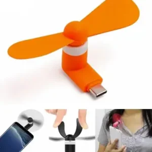 Mini Mobile Fan Orange | Portable Rechargeable Handheld Fan for Personal Cooling