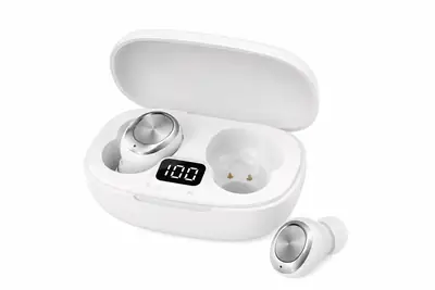 Multicolor AirPods Style Wireless Earbuds Bluetooth 5.3 | LED Display Charging Case | Touch Control HD - Image 3