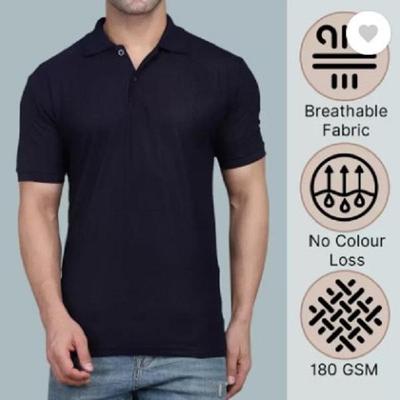 Men's Black Slim Fit Cotton Polo Shirt 180GSM – Premium Casual & Comfortable Wear