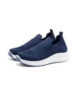 Men's Blue Slip-On Walking Sneakers – Lightweight Comfortable Casual Shoes, Size 40–45