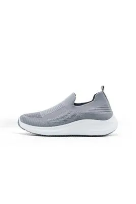 Men's Grey Slip-On Walking Sneakers – Lightweight & Comfortable Casual Shoes, Size 40–45