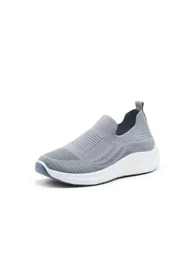 Men's Grey Slip-On Walking Sneakers – Lightweight & Comfortable Casual Shoes, Size 40–45 - Image 3