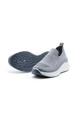 Men's Grey Slip-On Walking Sneakers – Lightweight & Comfortable Casual Shoes, Size 40–45 - Image 4