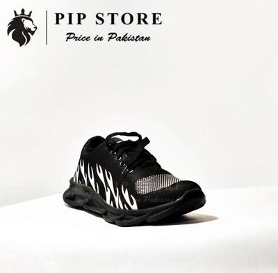 Men's Black & White Fire Joggers – Stylish, Comfortable & Casual Daily Wear Shoes - Image 5