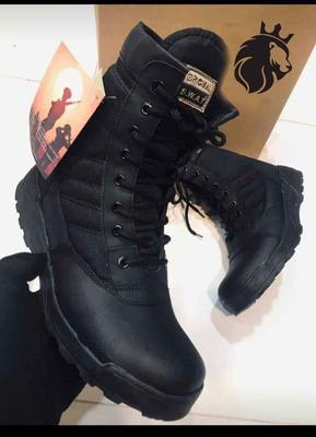 Men's Black Rubber Army Boots – Ankle Height, Durable Sole & Protective Outdoor