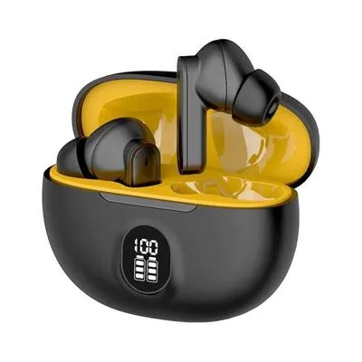 Premium Wireless Earbuds Black & Yellow – Bluetooth 5.3 TWS Earphones - Image 5