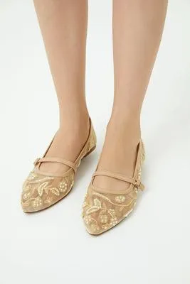 Beige Embroidered Women’s Heels Size 6-9 – Elegant Ladies Party & Formal Shoes - Image 4