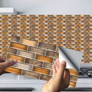 Modern Abstract Wall Stickers 50 Pcs Dark Brown 7 x 4.5 Inch