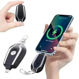 Keychain Power Bank Black Portable USB Mini Charger | Compact Emergency Power Bank