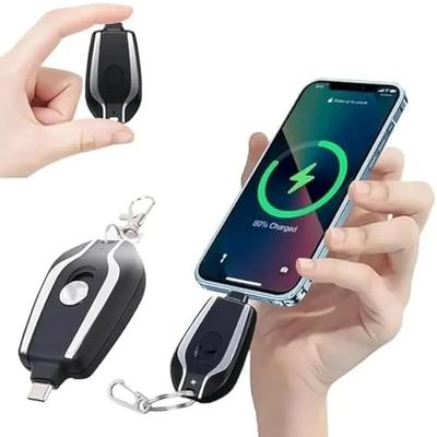 Keychain Power Bank Black Portable USB Mini Charger | Compact Emergency Power Bank
