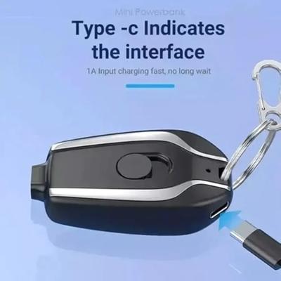 Keychain Power Bank Black Portable USB Mini Charger | Compact Emergency Power Bank - Image 2