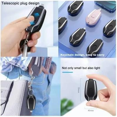 Keychain Power Bank Black Portable USB Mini Charger | Compact Emergency Power Bank - Image 3