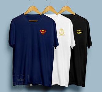 Premium Cotton Jersey T-Shirts Pack of 3 – Navy, White & Black | Soft Comfortable Casual Wear