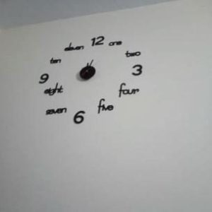 3D Wooden Wall Clock Black White 24" – Modern Large Decorative Home Clock