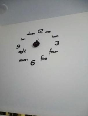 3D Wooden Wall Clock Black White 24" – Modern Large Decorative Home Clock