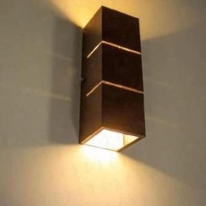 3D Wooden Wall Lamp Brown Golden Modern Design – Decorative Wall Light for Bedroom, Living Room & Home Décor