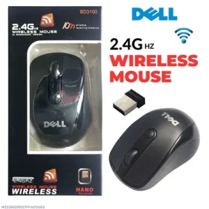 DELL Wireless Mouse 2.4GHz Black USB Receiver | Portable Ergonomic Computer Mouse