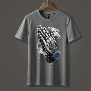 1 Pc Men's Cotton Printed T-Shirt – Stylish Casual Short Sleeve T-Shirt for Men