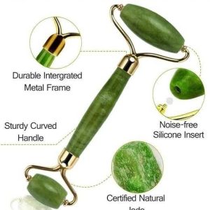 Natural Marble Jade Roller & Gua Sha Set – 2-in-1 Facial Massage & Skincare Tool