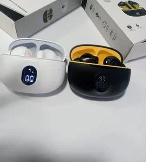 Premium Wireless Earbuds Black & Yellow – Bluetooth 5.3 TWS Earphones