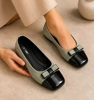 Stylish Square Toe Casual Pumps 073 – Olive Green Women’s Comfortable Casual Shoes