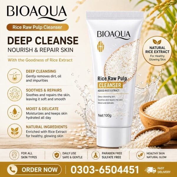 Bioaqua Rice Raw Pulp Cleanser In Pakistan