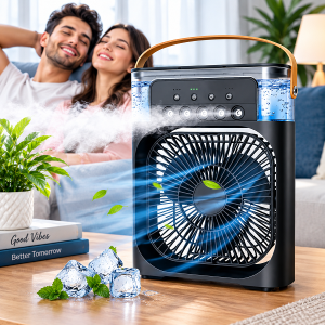 Portable Mini Air Cooler Fan with Mist