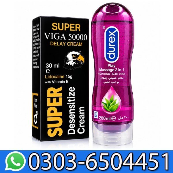 Super Viga Delay Cream With Durex Anal Lubricant Deal 1 Price In Pakistan
