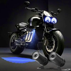 Premium Angel Wing LED Light for Motorcycles – Blue Wing Design Decorative Bike Light
