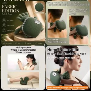 Electric Shiatsu Neck & Back Massager – Smart Finger Pressure, Deep Kneading & Heated Shoulder Massage Device